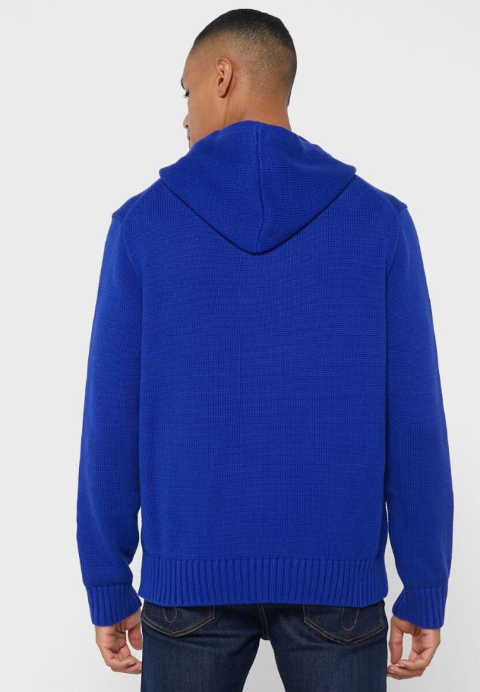 Sudadera con capucha gráfica Ralph Lauren azul para hombre