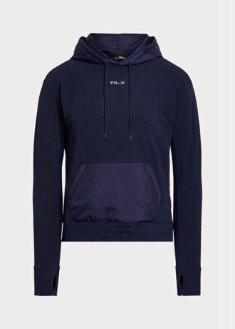 Sudadera con capucha híbrida de jersey Ralph Lauren GolfLogo para mujer en azul marino