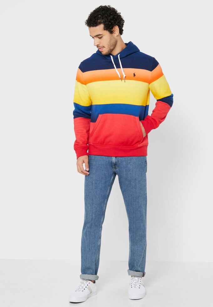 Sudadera con capucha multicolor Ralph Lauren Color Block para hombre Sudadera con capucha multicolor Ralph Lauren Color Block para hombre
