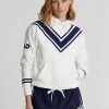 Sudadera con capucha polar Ralph Lauren para mujer, color blanco, para el Abierto de Australia de críquet