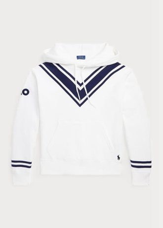 Sudadera con capucha polar Ralph Lauren para mujer, color blanco, para el Abierto de Australia de críquet