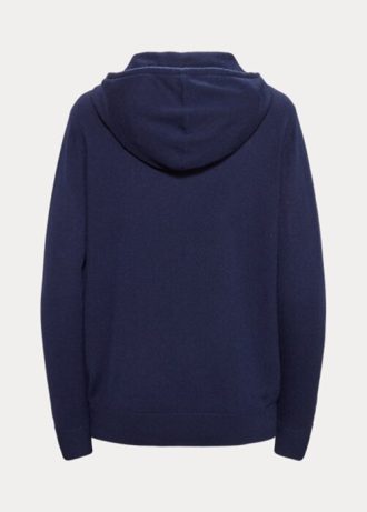 Sudadera con capucha Ralph Lauren de cachemira para mujer en color azul marino