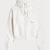 Sudadera con capucha Ralph Lauren de polar con cremallera completa y mangas dolman para mujer, color blanco