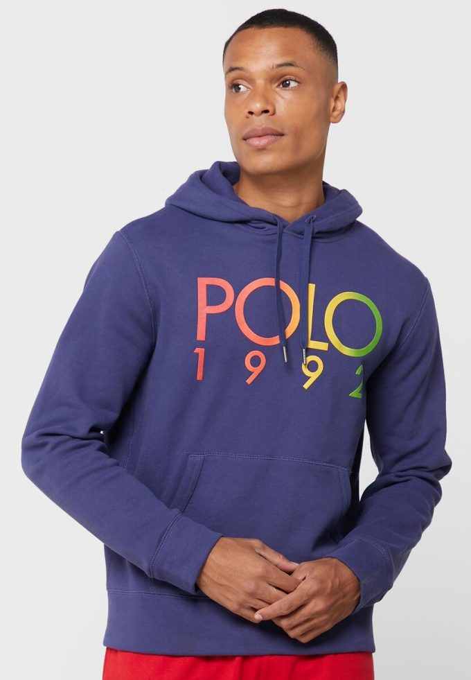 Sudadera con capucha y logotipo de Ralph Lauren para hombre en azul marino Sudadera con capucha y logotipo de Ralph Lauren para hombre en azul marino
