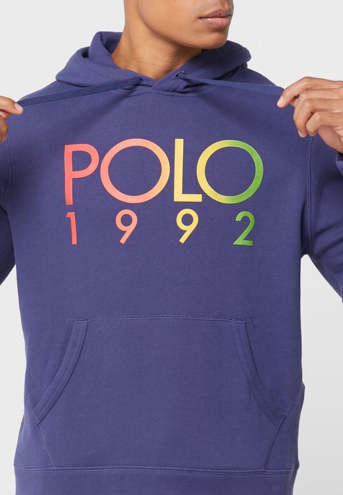 Sudadera con capucha y logotipo de Ralph Lauren para hombre en azul marino Sudadera con capucha y logotipo de Ralph Lauren para hombre en azul marino