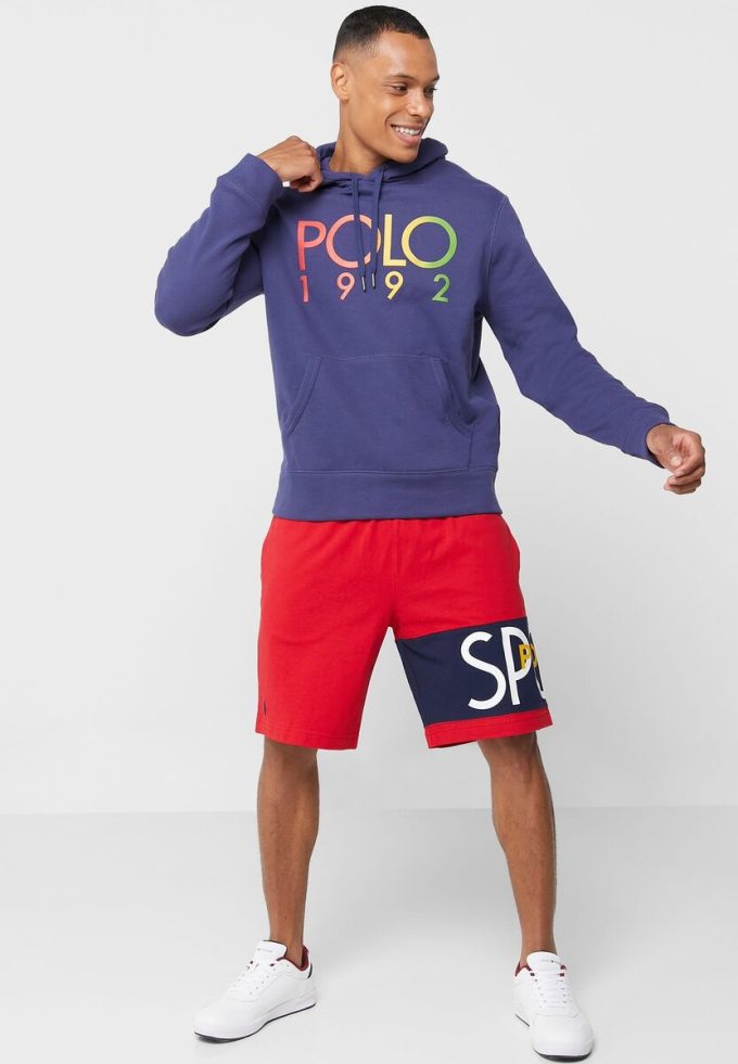 Sudadera con capucha y logotipo de Ralph Lauren para hombre en azul marino Sudadera con capucha y logotipo de Ralph Lauren para hombre en azul marino