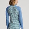 Sudadera con cremallera de un cuarto de jersey estampado Ralph Lauren azul para mujer Sudadera con cremallera de un cuarto de jersey estampado Ralph Lauren azul para mujer