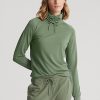 Sudadera con cuello alto Ralph Lauren para mujer, color verde