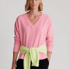 Sudadera con cuello en V de Ralph Lauren para mujer en color rosa
