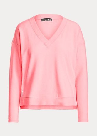 Sudadera con cuello en V de Ralph Lauren para mujer en color rosa