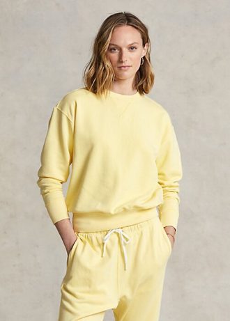 Sudadera con cuello redondo de algodón orgánico Ralph Lauren para mujer en amarillo