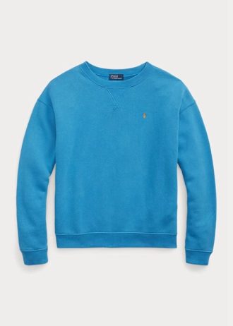 Sudadera con cuello redondo de polar Ralph Lauren azul para mujer