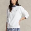 Sudadera con cuello redondo de polar Ralph Lauren blanca para mujer Sudadera con cuello redondo de polar Ralph Lauren blanca para mujer