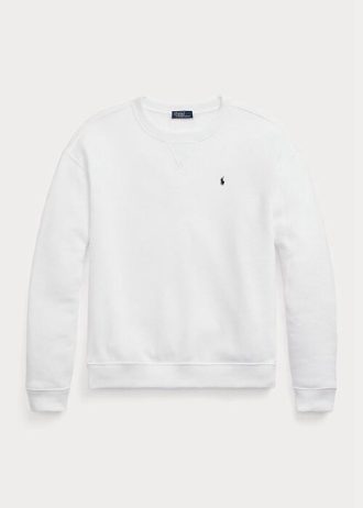 Sudadera con cuello redondo de polar Ralph Lauren blanca para mujer