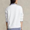 Sudadera con cuello redondo de polar Ralph Lauren blanca para mujer Sudadera con cuello redondo de polar Ralph Lauren blanca para mujer