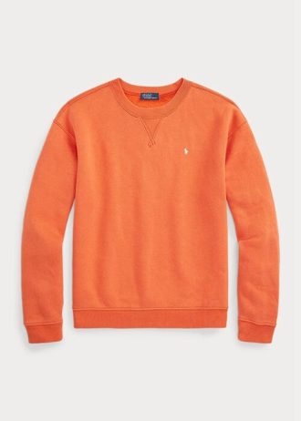 Sudadera con cuello redondo de polar Ralph Lauren naranja para mujer
