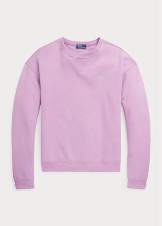 Sudadera con cuello redondo de polar Ralph Lauren para mujer, color morado