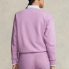 Sudadera con cuello redondo de polar Ralph Lauren para mujer, color morado Sudadera con cuello redondo de polar Ralph Lauren para mujer, color morado