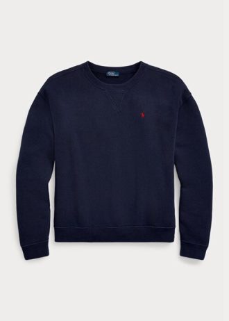 Sudadera con cuello redondo de polar Ralph Lauren para mujer en color azul marino