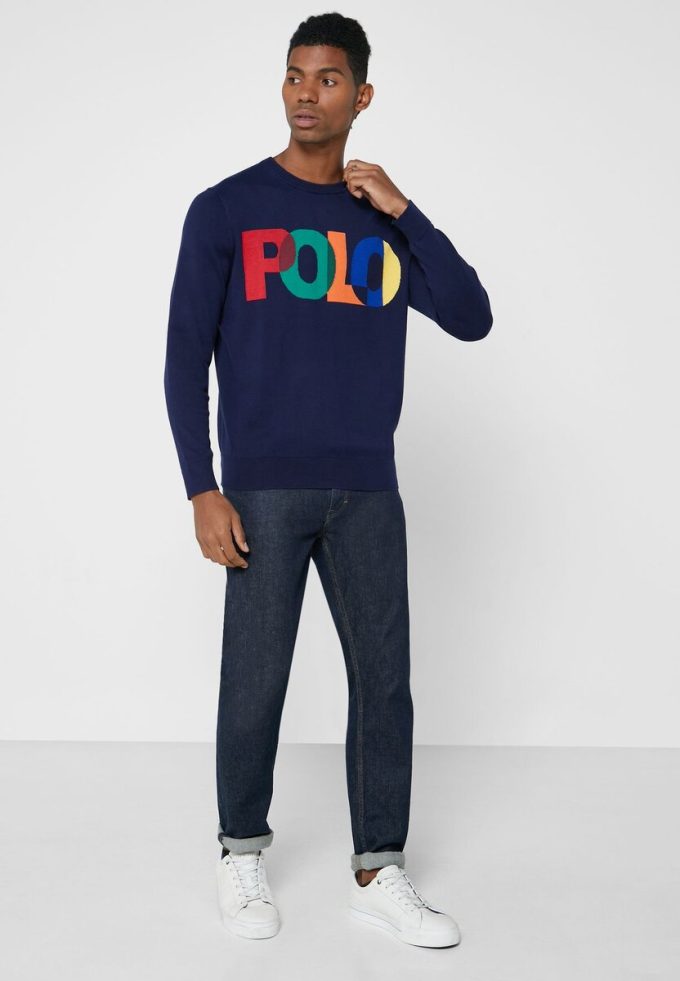 Sudadera con el logotipo de Ralph Lauren para hombre en azul marino Sudadera con el logotipo de Ralph Lauren para hombre en azul marino