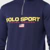 Sudadera con media cremallera y logotipo de Ralph Lauren para hombre en azul marino Sudadera con media cremallera y logotipo de Ralph Lauren para hombre en azul marino