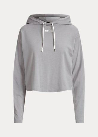 Sudadera corta de algodón Ralph Lauren para mujer en gris