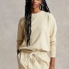 Sudadera de cuello redondo de algodón orgánico Ralph Lauren para mujer en amarillo claro Sudadera de cuello redondo de algodón orgánico Ralph Lauren para mujer en amarillo claro