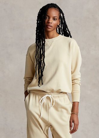 Sudadera de cuello redondo de algodón orgánico Ralph Lauren para mujer en amarillo claro Sudadera de cuello redondo de algodón orgánico Ralph Lauren para mujer en amarillo claro
