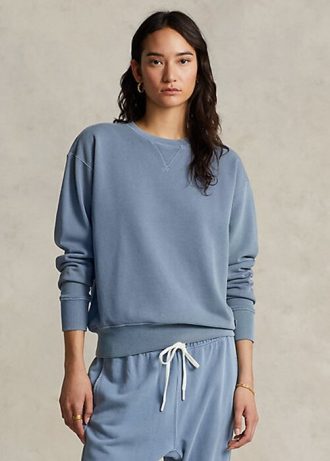 Sudadera de cuello redondo de algodón orgánico Ralph Lauren para mujer en azul Sudadera de cuello redondo de algodón orgánico Ralph Lauren para mujer en azul