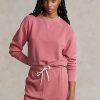Sudadera de cuello redondo de algodón orgánico Ralph Lauren rosa para mujer Sudadera de cuello redondo de algodón orgánico Ralph Lauren rosa para mujer