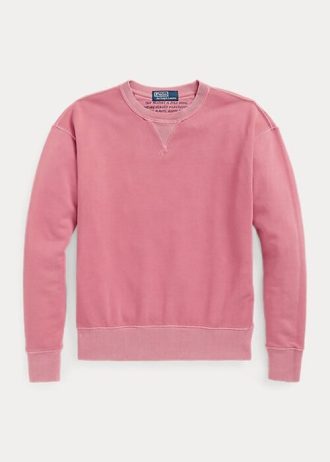Sudadera de cuello redondo de algodón orgánico Ralph Lauren rosa para mujer Sudadera de cuello redondo de algodón orgánico Ralph Lauren rosa para mujer