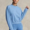 Sudadera de cuello redondo de polar Ralph Lauren azul para mujer Sudadera de cuello redondo de polar Ralph Lauren azul para mujer