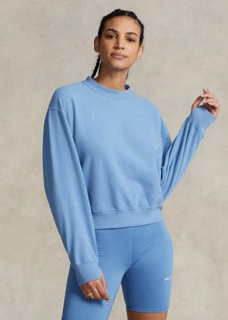 Sudadera de cuello redondo de polar Ralph Lauren azul para mujer Sudadera de cuello redondo de polar Ralph Lauren azul para mujer