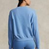 Sudadera de cuello redondo de polar Ralph Lauren azul para mujer Sudadera de cuello redondo de polar Ralph Lauren azul para mujer