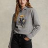 Sudadera de cuello redondo de polar Ralph Lauren Polo Bear en gris oscuro para mujer Sudadera de cuello redondo de polar Ralph Lauren Polo Bear en gris oscuro para mujer