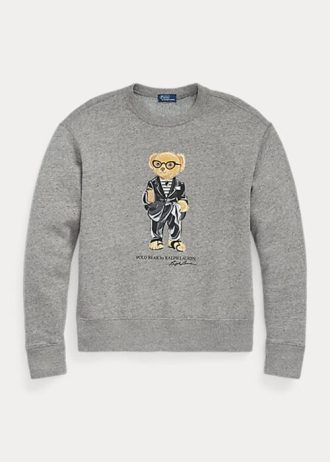 Sudadera de cuello redondo de polar Ralph Lauren Polo Bear en gris oscuro para mujer Sudadera de cuello redondo de polar Ralph Lauren Polo Bear en gris oscuro para mujer