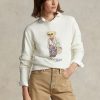 Sudadera de cuello redondo de polar Ralph Lauren Polo Bear para mujer en color crema Sudadera de cuello redondo de polar Ralph Lauren Polo Bear para mujer en color crema