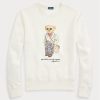 Sudadera de cuello redondo de polar Ralph Lauren Polo Bear para mujer en color crema Sudadera de cuello redondo de polar Ralph Lauren Polo Bear para mujer en color crema