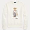 Sudadera de cuello redondo de polar Ralph Lauren Polo Bear para mujer en color crema Sudadera de cuello redondo de polar Ralph Lauren Polo Bear para mujer en color crema