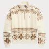 Sudadera de polar Ralph Lauren con motivo Fair Isle en tonos beige para mujer Sudadera de polar Ralph Lauren con motivo Fair Isle en tonos beige para mujer