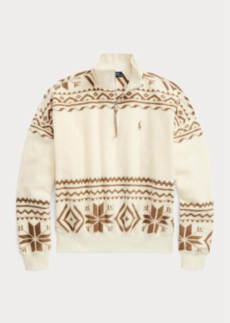 Sudadera de polar Ralph Lauren con motivo Fair Isle en tonos beige para mujer Sudadera de polar Ralph Lauren con motivo Fair Isle en tonos beige para mujer