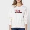 Sudadera de punto con gráficos de Ralph Lauren en beige para mujer Sudadera de punto con gráficos de Ralph Lauren en beige para mujer