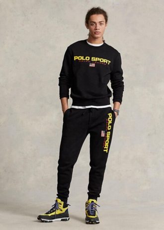 Sudadera deportiva de polar Ralph Lauren Polo negra para hombre