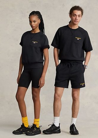 Sudadera deportiva Ralph Lauren Polo de manga corta negra para mujer