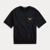 Sudadera deportiva Ralph Lauren Polo de manga corta negra para mujer Sudadera deportiva Ralph Lauren Polo de manga corta negra para mujer