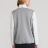 Sudadera híbrida Ralph Lauren con cremallera de un cuarto para mujer, color blanco y gris Sudadera híbrida Ralph Lauren con cremallera de un cuarto para mujer, color blanco y gris