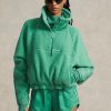 Sudadera polar de pelo alto con ribete antidesgarro de Ralph Lauren para mujer, color verde Sudadera polar de pelo alto con ribete antidesgarro de Ralph Lauren para mujer, color verde
