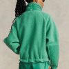 Sudadera polar de pelo alto con ribete antidesgarro de Ralph Lauren para mujer, color verde Sudadera polar de pelo alto con ribete antidesgarro de Ralph Lauren para mujer, color verde