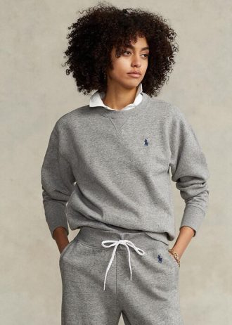 Sudadera polar Ralph Lauren gris para mujer