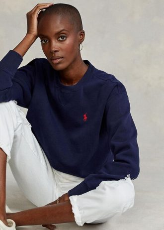 Sudadera polar Ralph Lauren para mujer en color azul marino